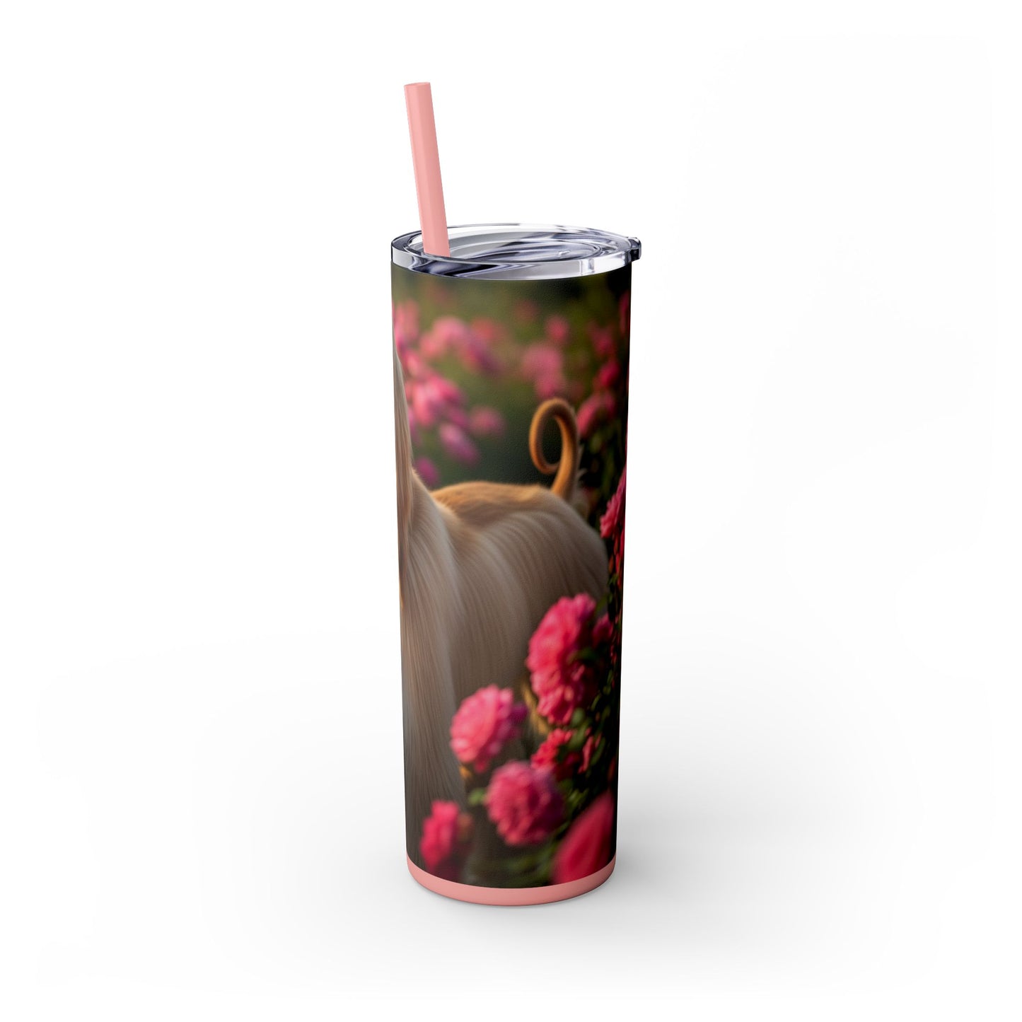 Afghan Hound Skinny Tumbler with Straw, 20oz