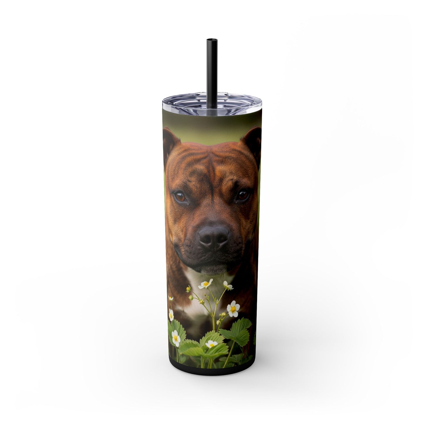 Staffordshire Bull Terrier Tumbler with Straw, 20oz