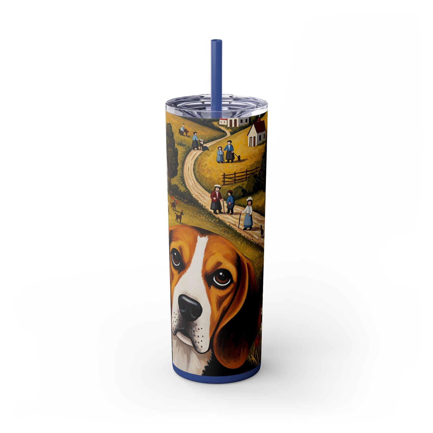 Beagle Skinny Tumbler with Straw, 20oz