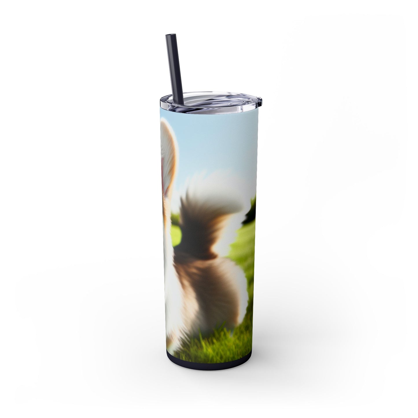 Welsh Corgi Cardigan Skinny Tumbler with Straw, 20oz