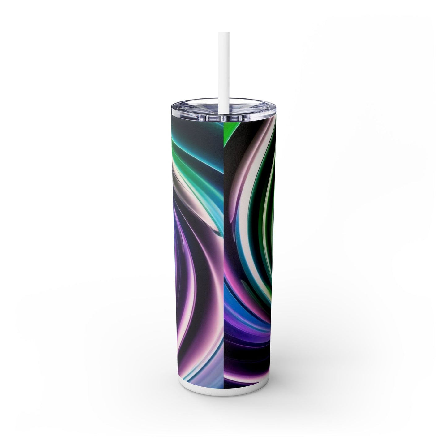 Optical Illusion Skinny Tumbler with Straw, 20oz