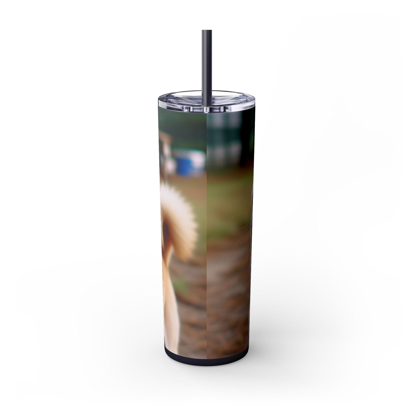 Korean Jindo Dog Tumbler with Straw, 20oz