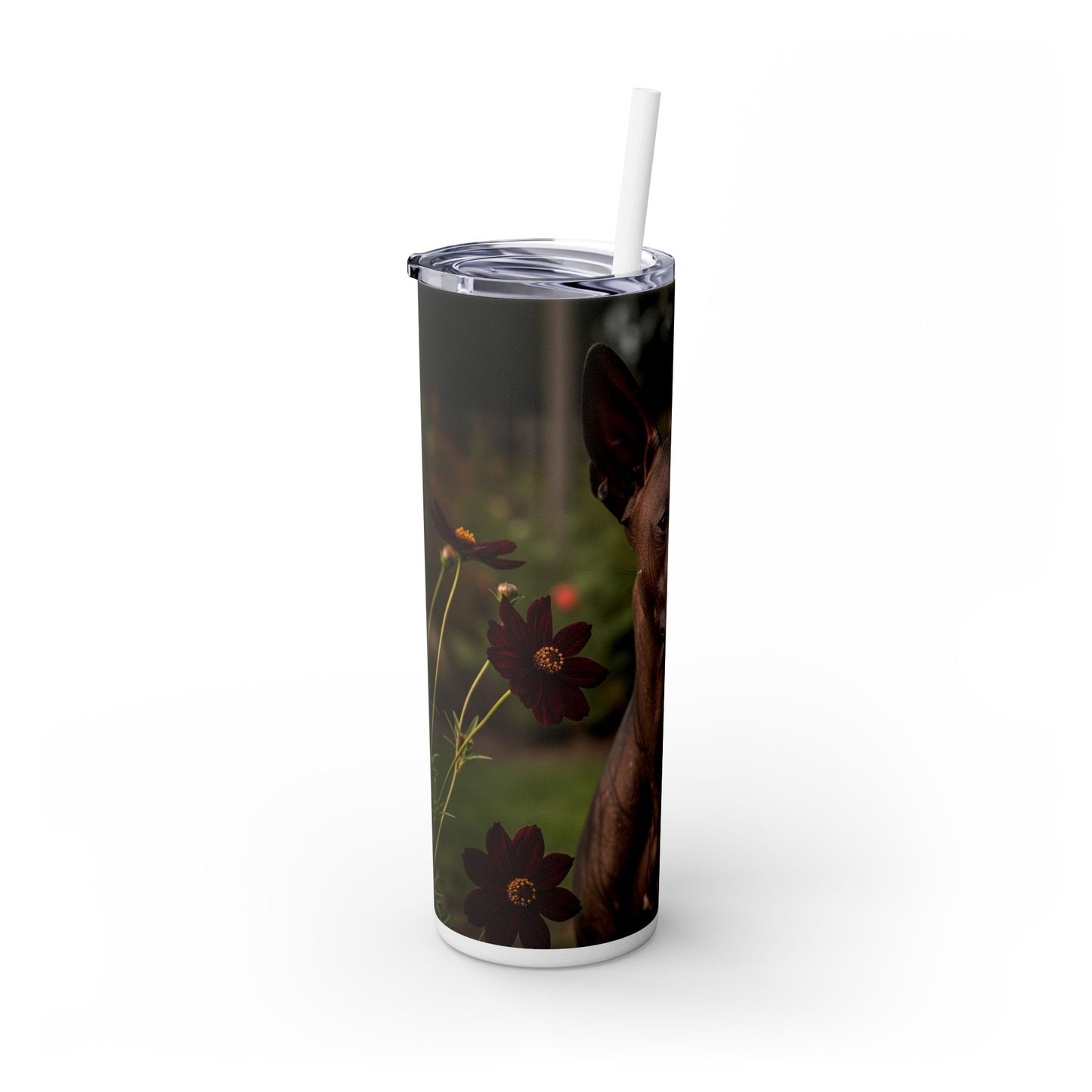 Xoloitzcuintli Skinny Tumbler with Straw, 20oz
