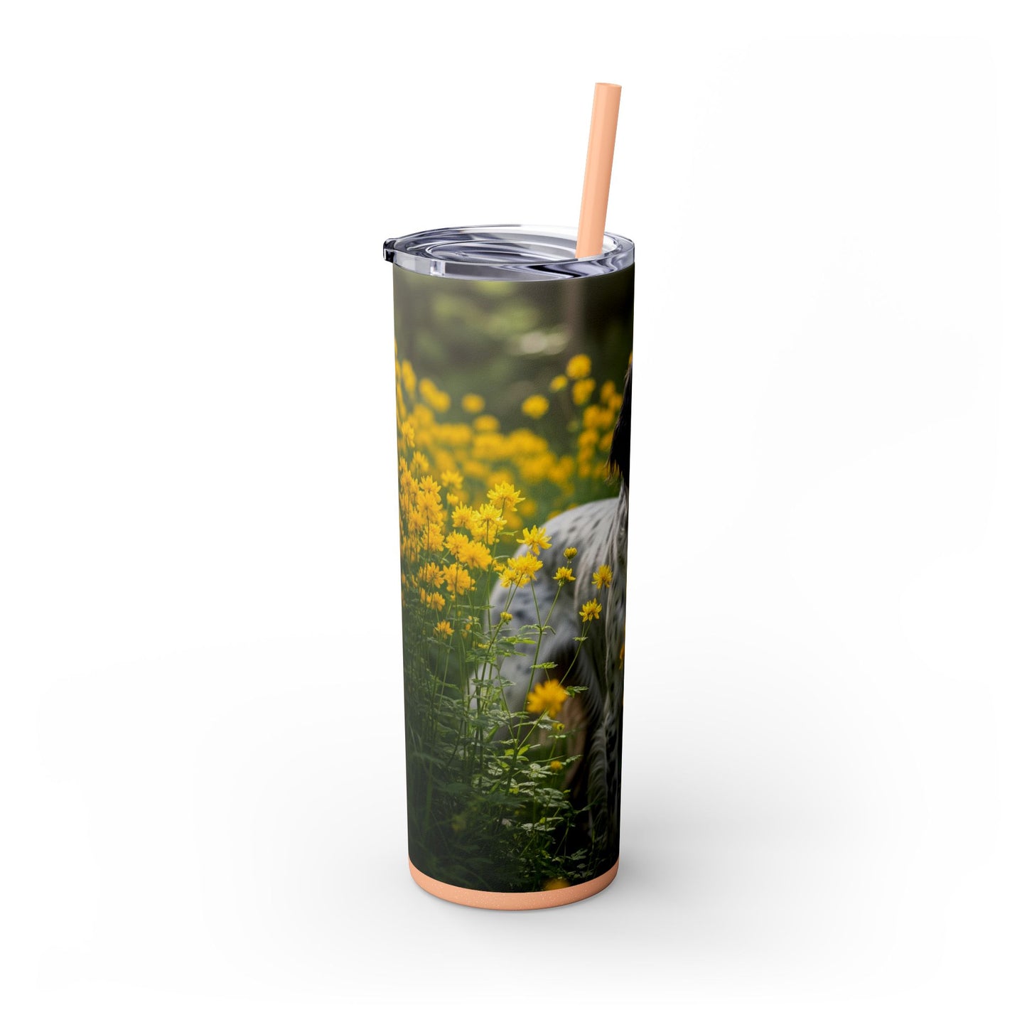English Setter Skinny Tumbler with Straw, 20oz