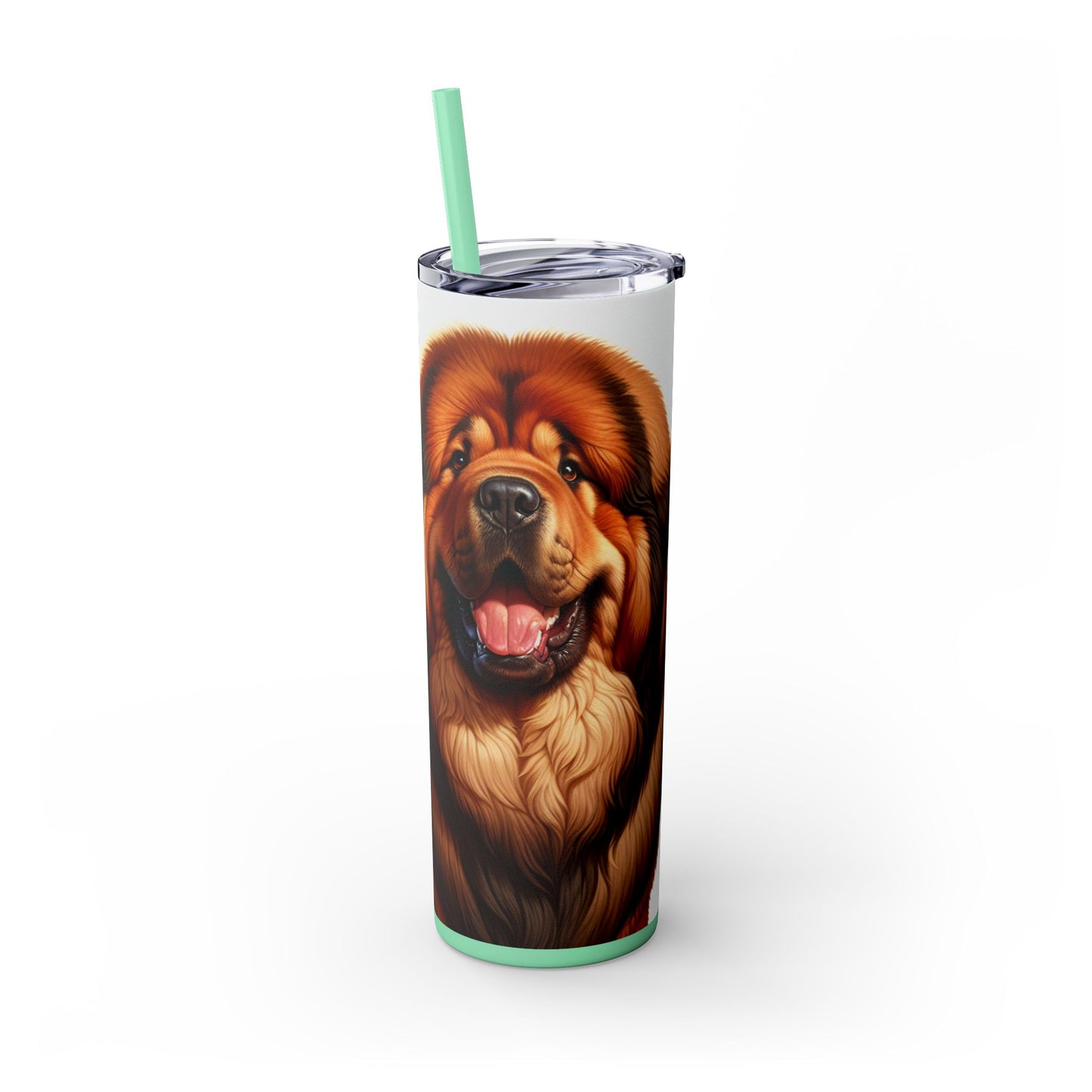 Tibetan Mastiff Skinny Tumbler with Straw, 20oz
