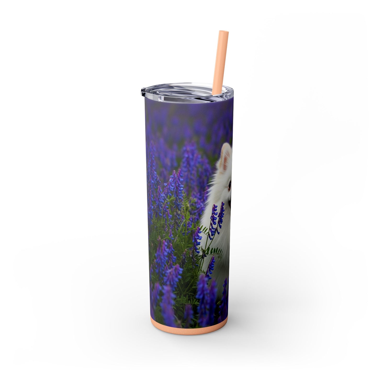 Pomeranian Skinny Tumbler with Straw, 20oz