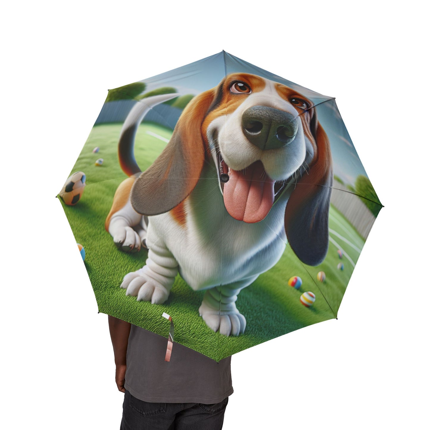 Basset Hound Semi-Automatic Foldable Umbrella