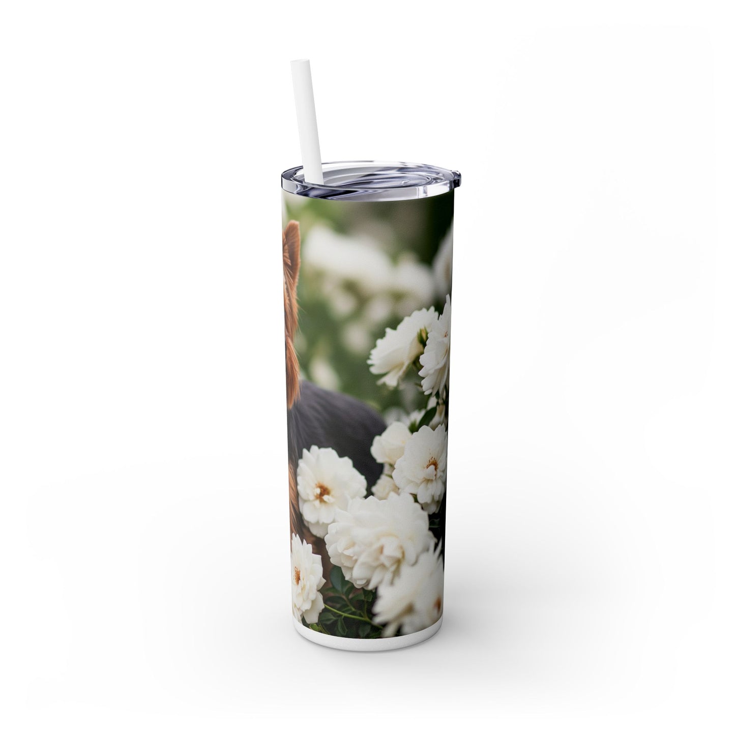 Yorkshire Terrier Skinny Tumbler with Straw, 20oz