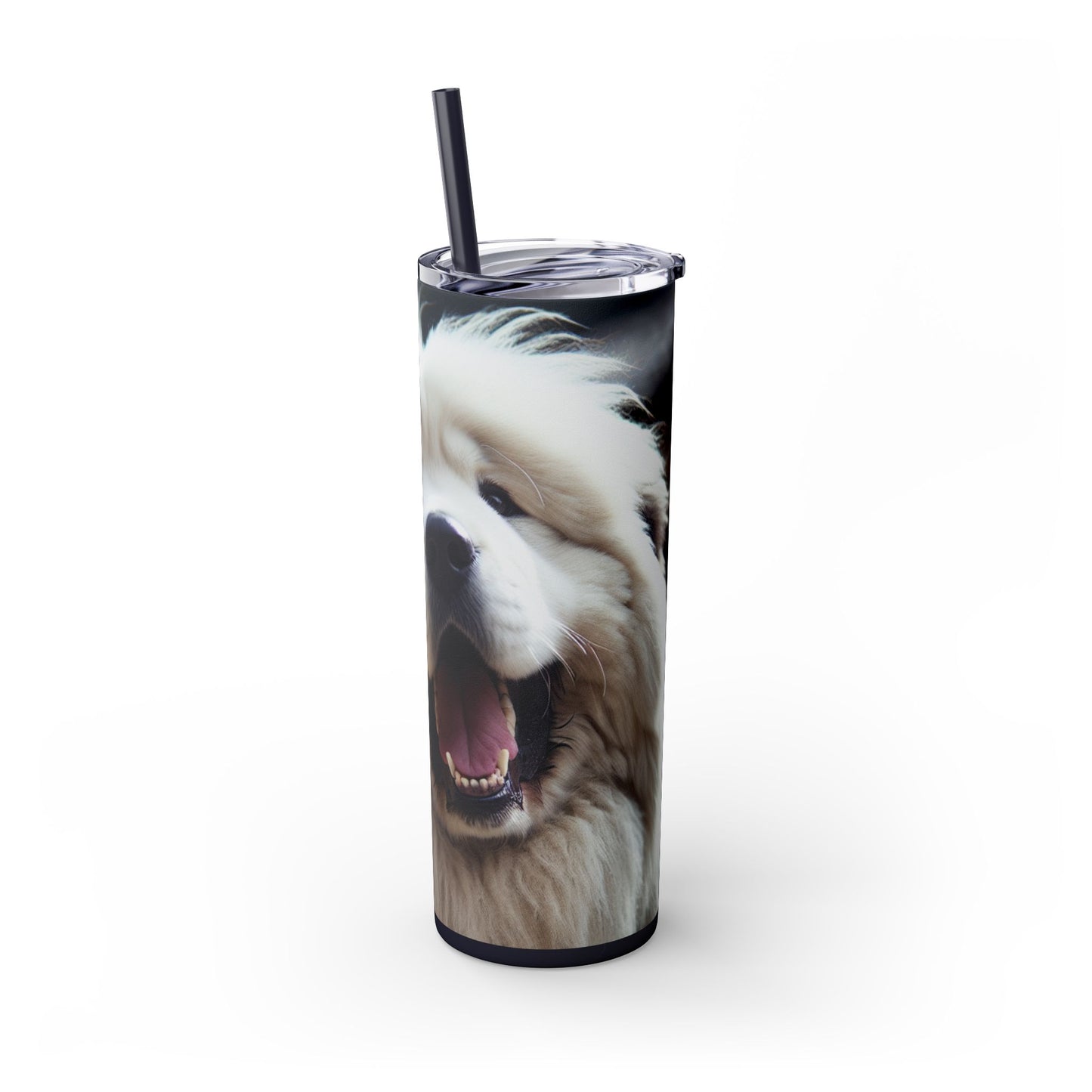 Tatra Shepherd Dog Skinny Tumbler with Straw, 20oz