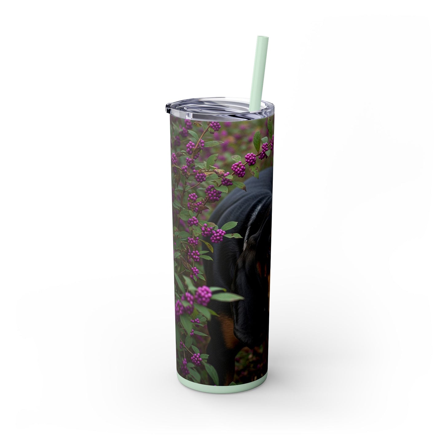 Black and Tan Coonhound Tumbler with Straw, 20oz