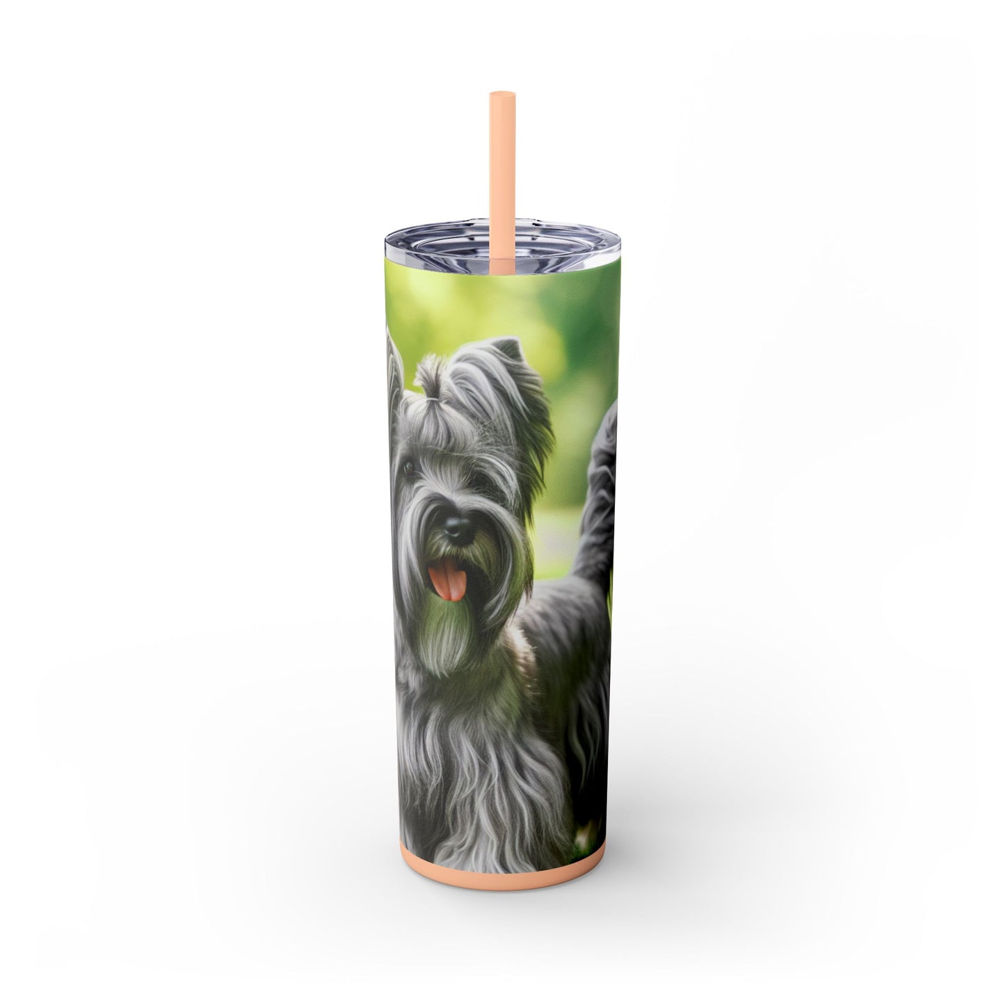 Skye Terrier Skinny Tumbler with Straw, 20oz