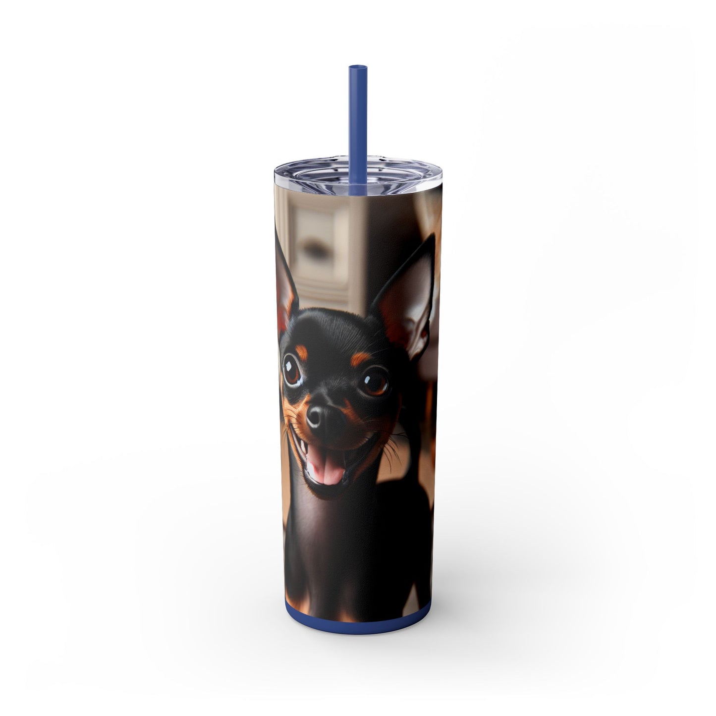 English Toy Terrier Tumbler with Straw, 20oz
