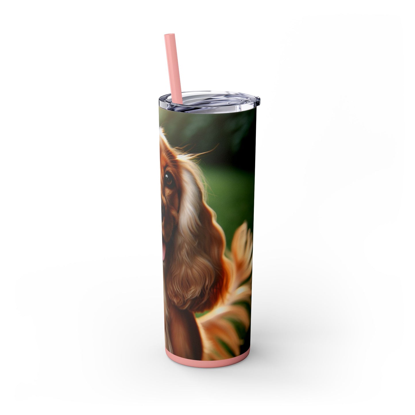 English Cocker Spaniel Skinny Tumbler with Straw, 20oz