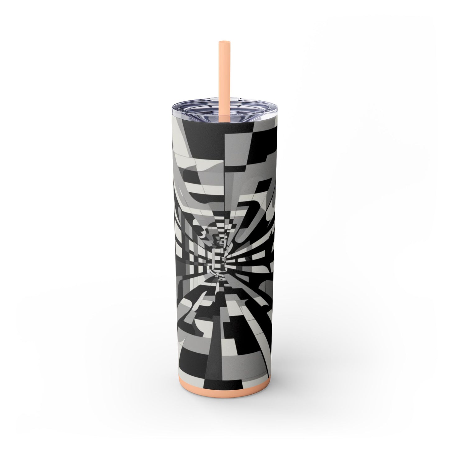Optical Illusion Skinny Tumbler with Straw, 20oz
