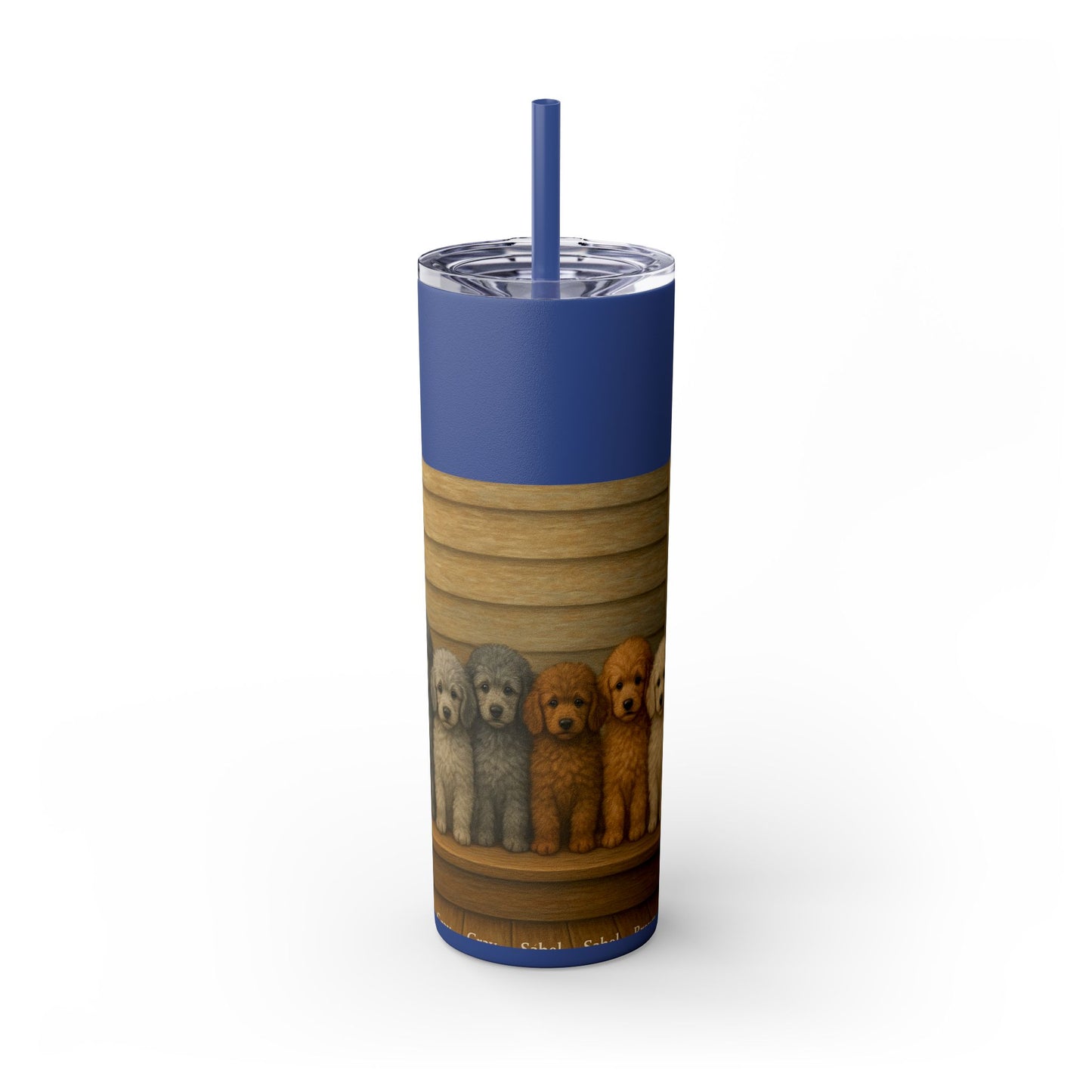 Poodle puppies Tumbler with Straw, 20oz