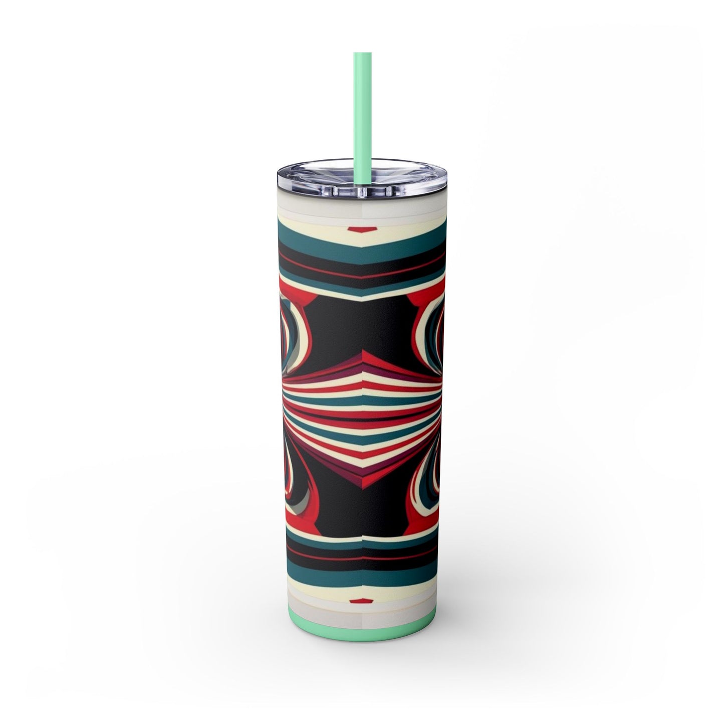 Optical Illusion Skinny Tumbler with Straw, 20oz