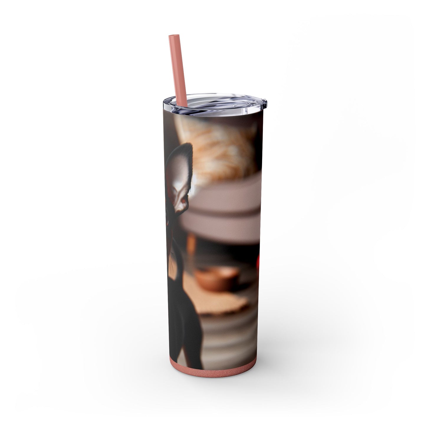English Toy Terrier Tumbler with Straw, 20oz