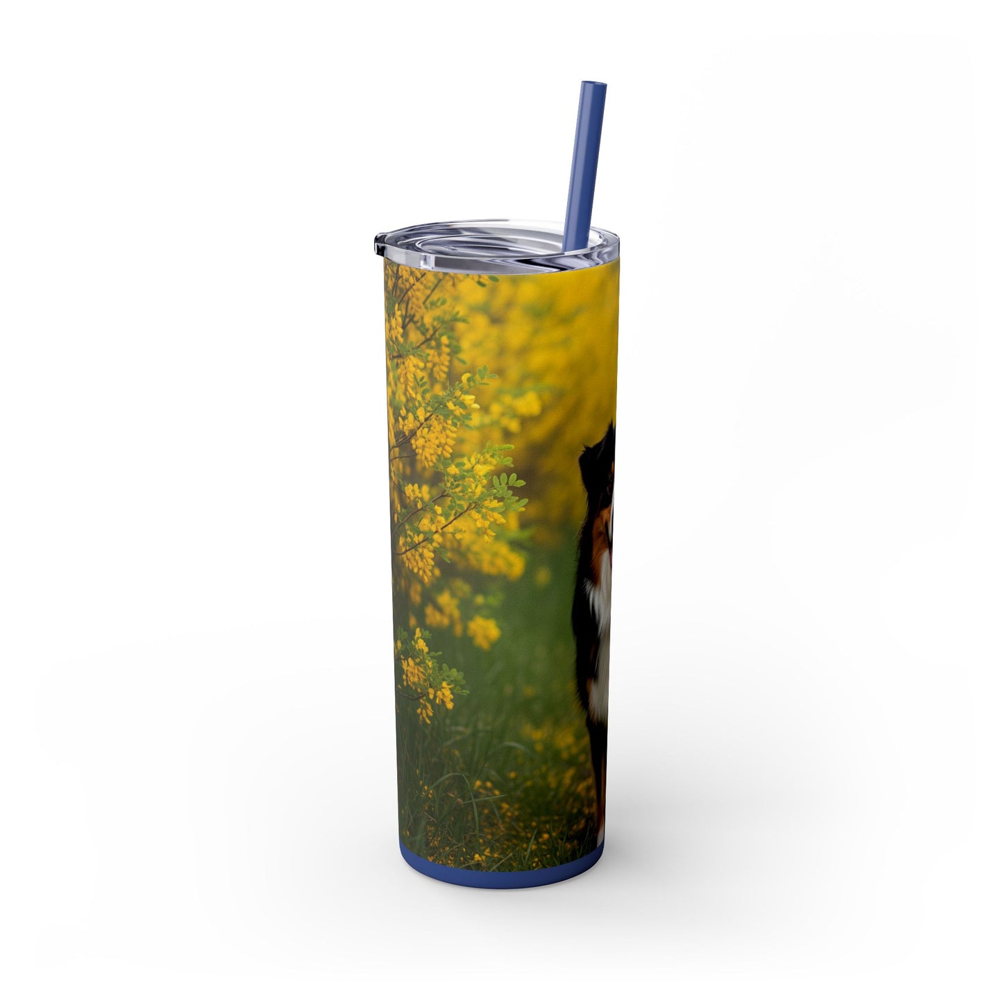 Australian Shepherd Skinny Tumbler with Straw, 20oz