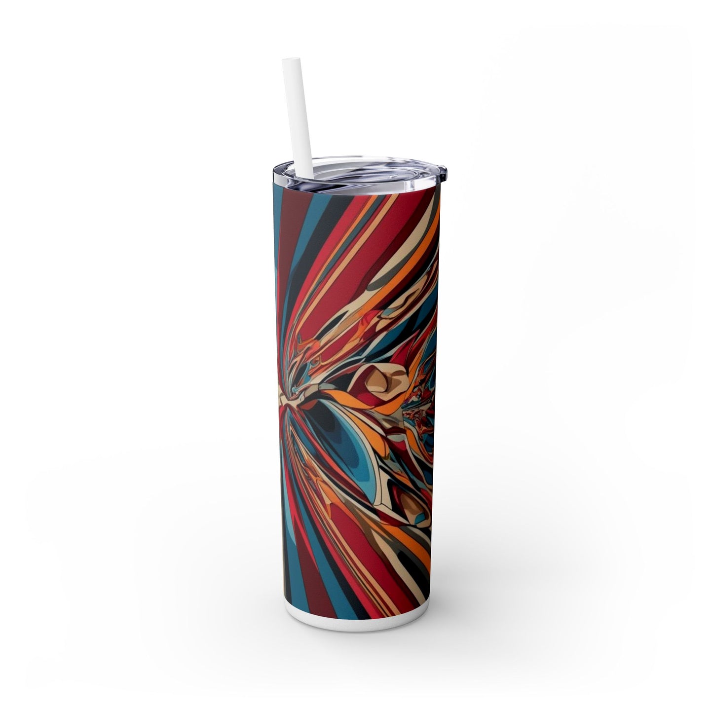 Optical Illusion Skinny Tumbler with Straw, 20oz