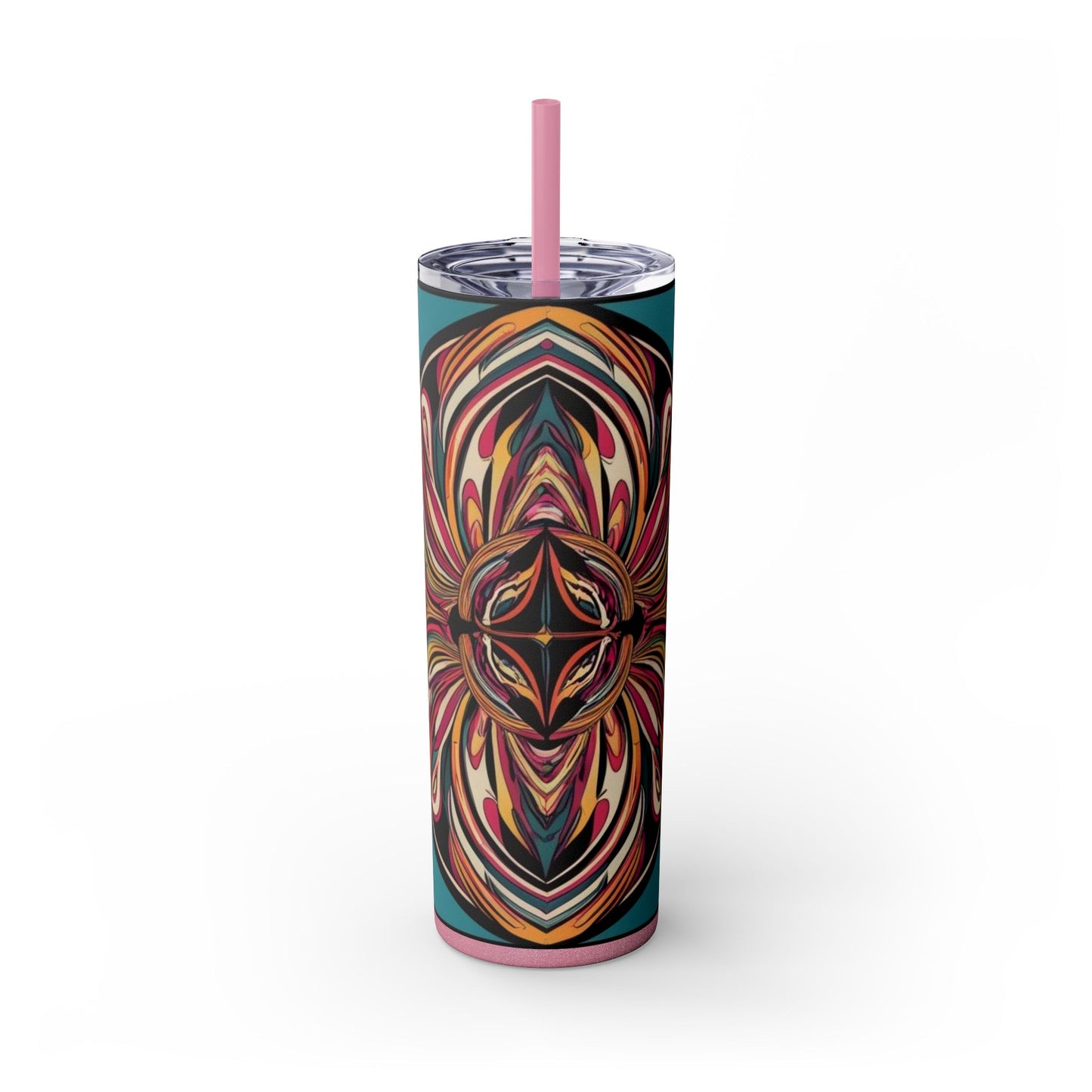 Optical Illusion Skinny Tumbler with Straw, 20oz