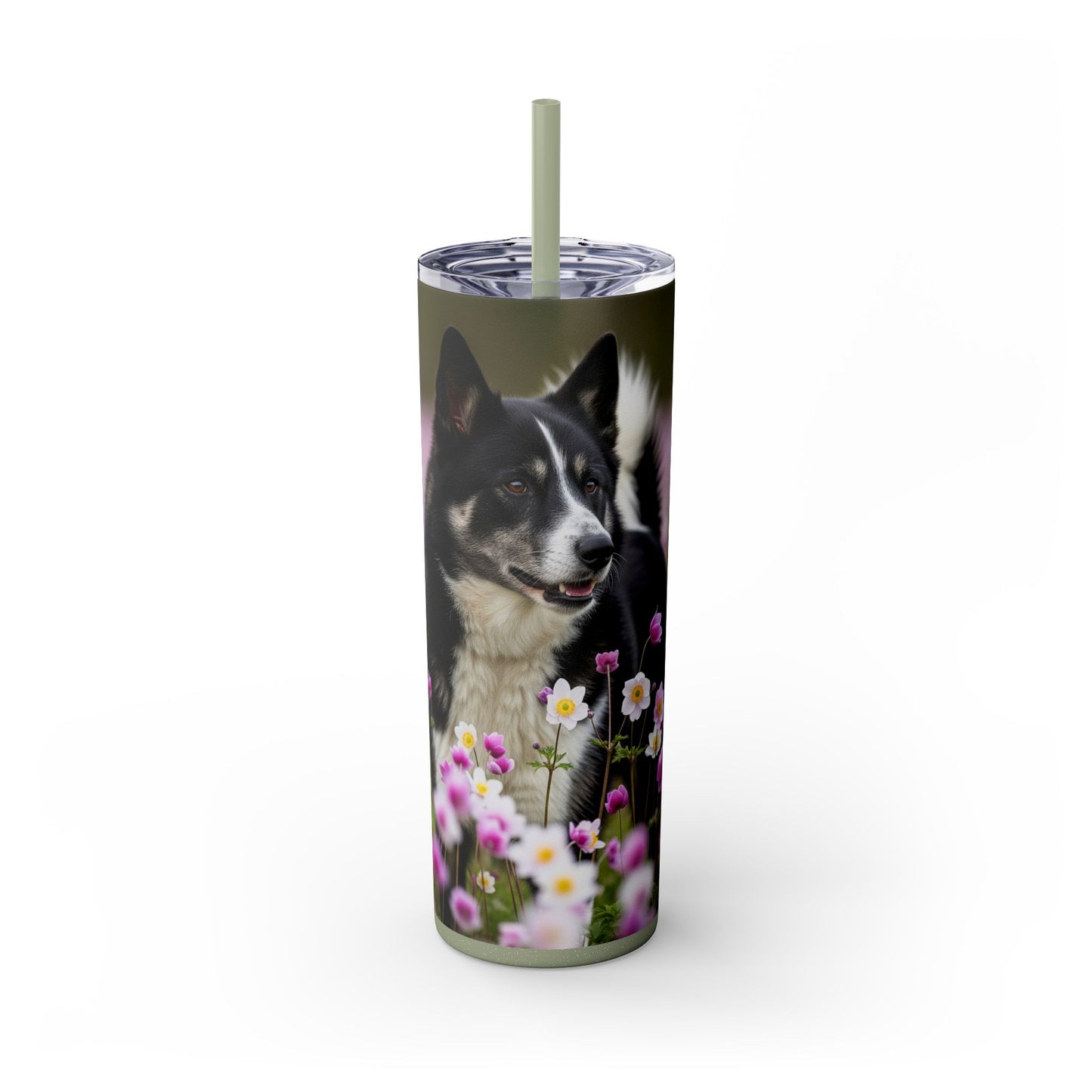 Karelian Bear Dog Tumbler with Straw, 20oz