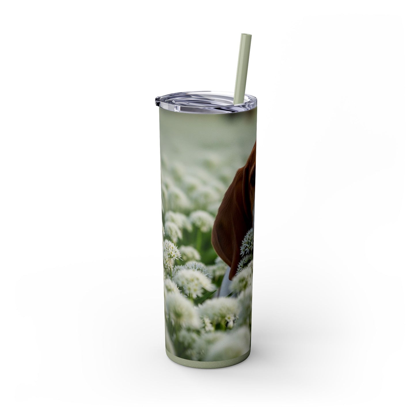 Petit Basset Griffon Vendeen Skinny Tumbler with Straw, 20oz