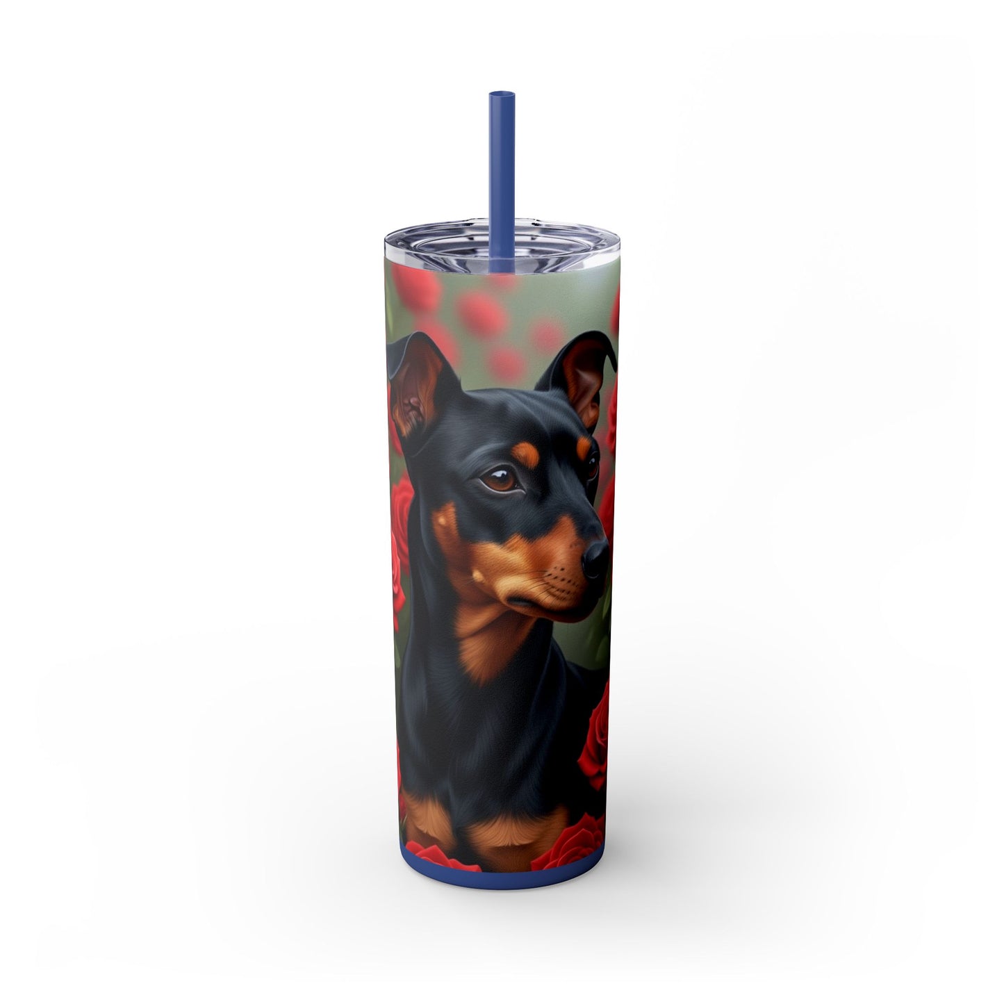 Manchester Terrier Skinny Tumbler with Straw, 20oz