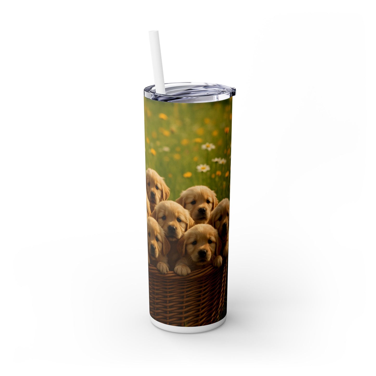 Golden Retriever puppies Tumbler with Straw, 20oz
