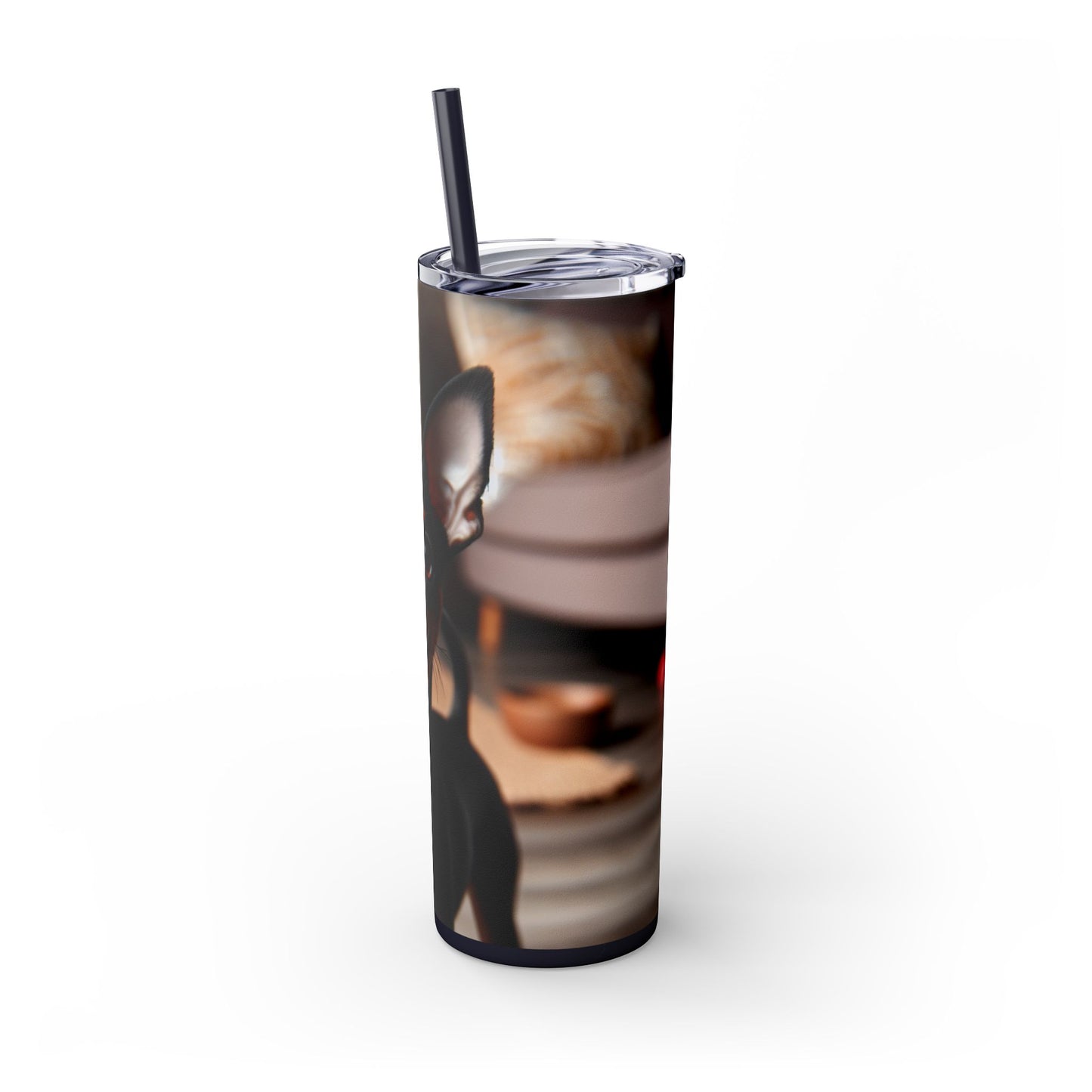 English Toy Terrier Tumbler with Straw, 20oz