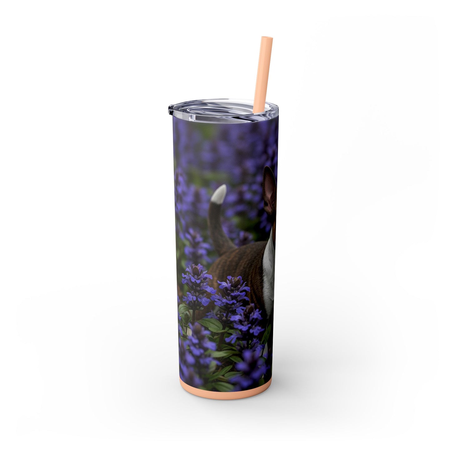 Miniature Bull Terrier Skinny Tumbler with Straw, 20oz