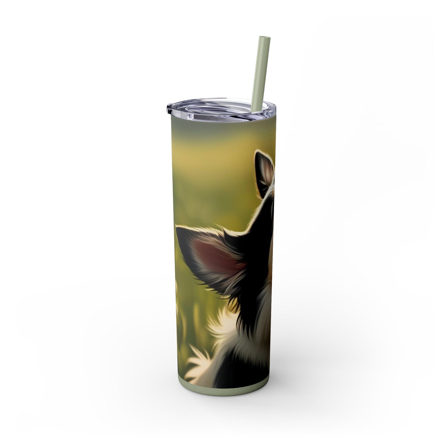 Swedish Vallhund Skinny Tumbler with Straw, 20oz
