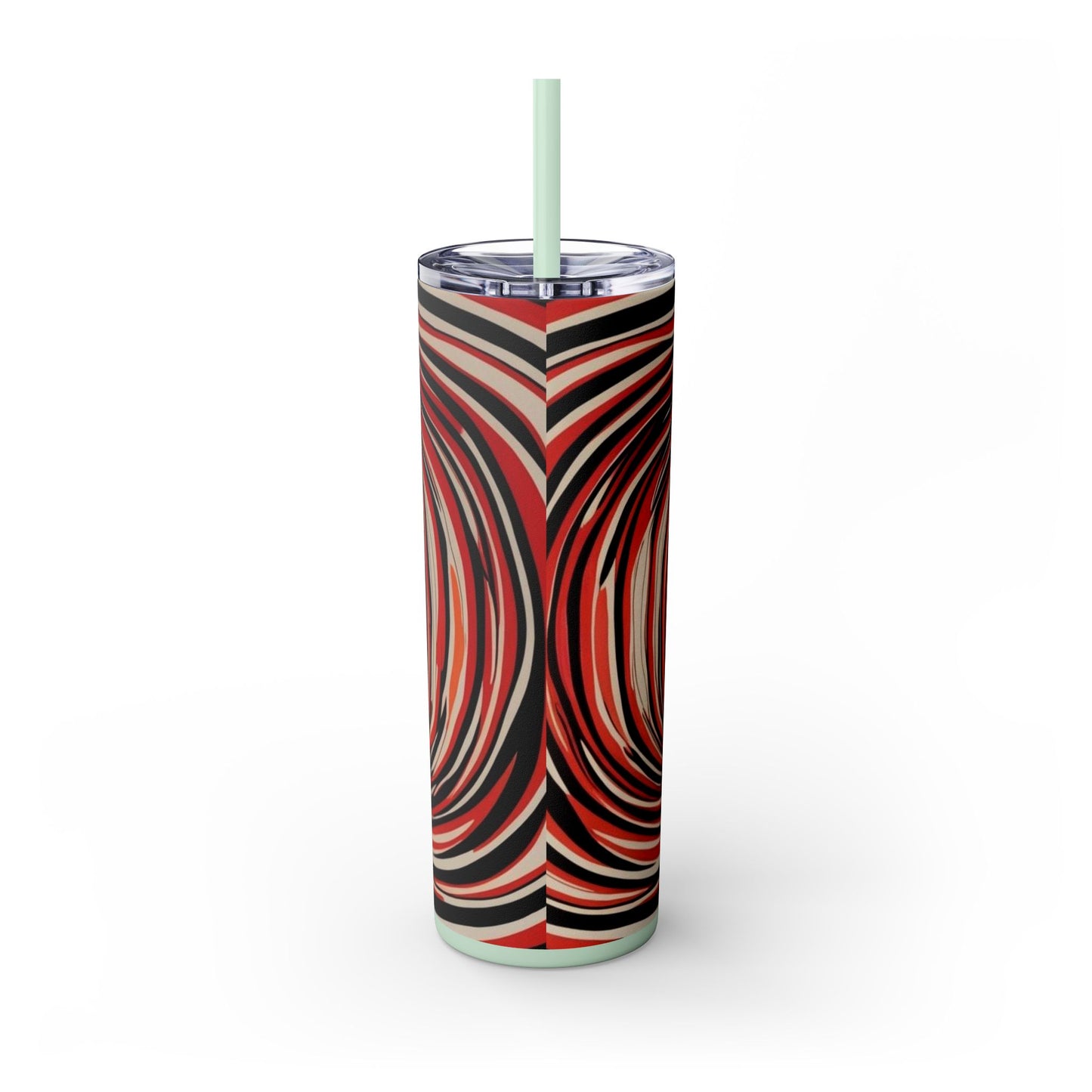 Optical Illusion Skinny Tumbler with Straw, 20oz