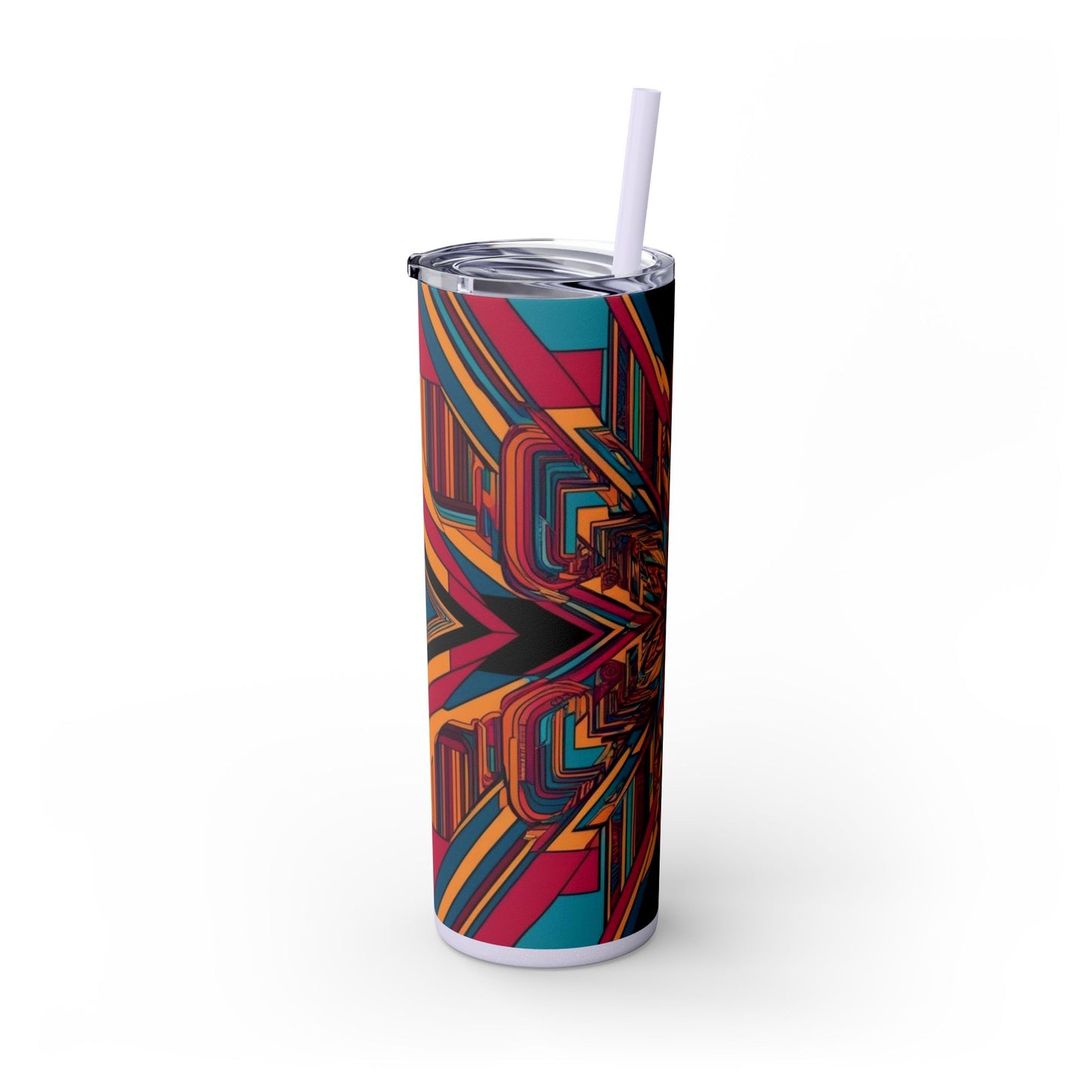 Optical Illusion Skinny Tumbler with Straw, 20oz