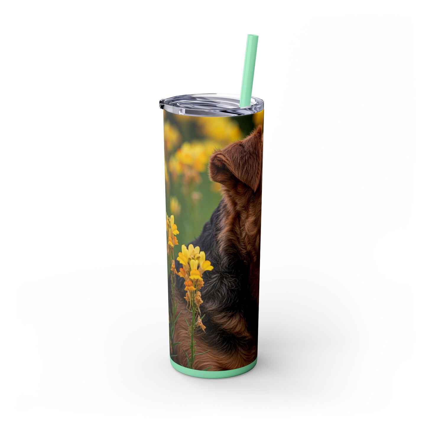 Welsh Terrier Skinny Tumbler with Straw, 20oz