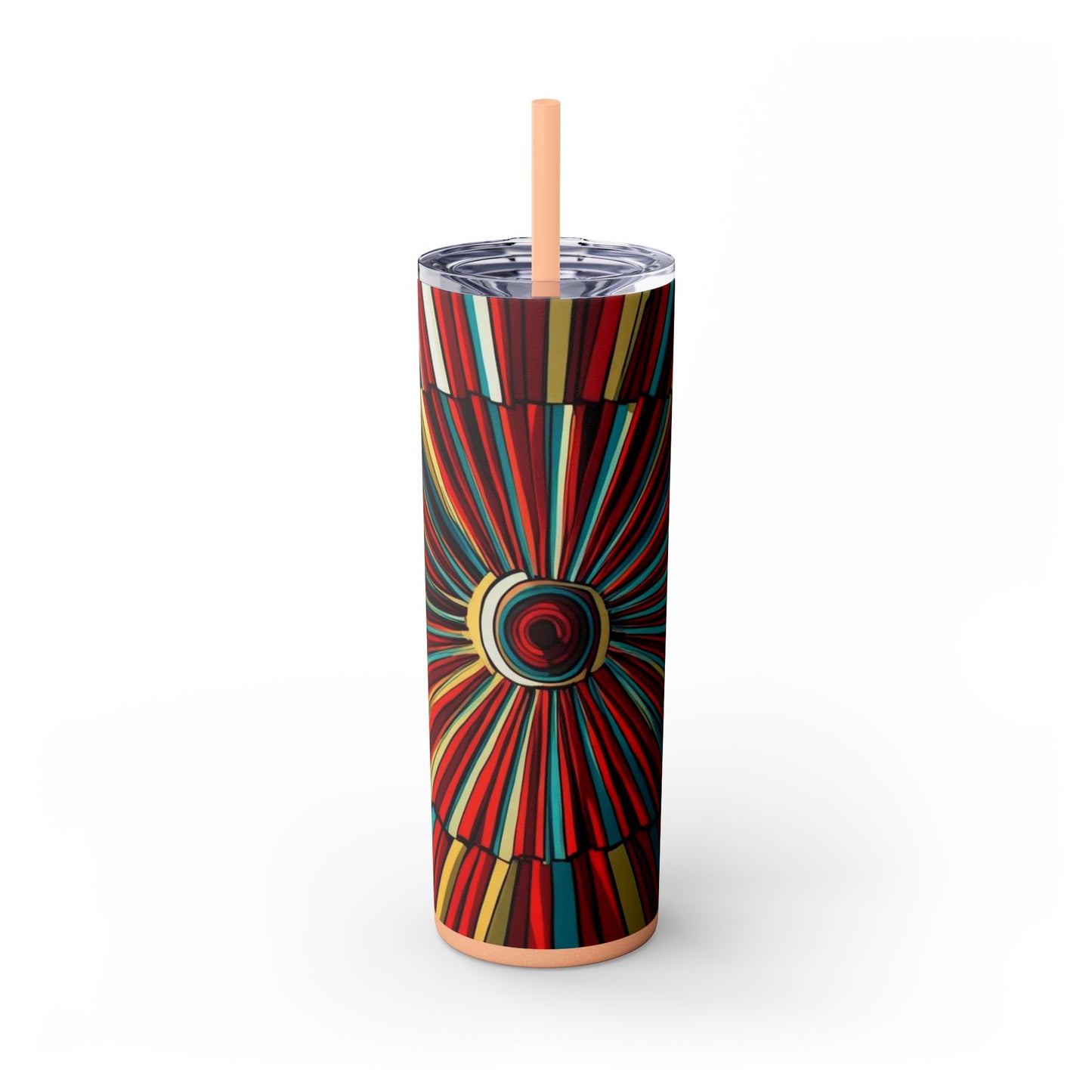 Optical Illusion Skinny Tumbler with Straw, 20oz