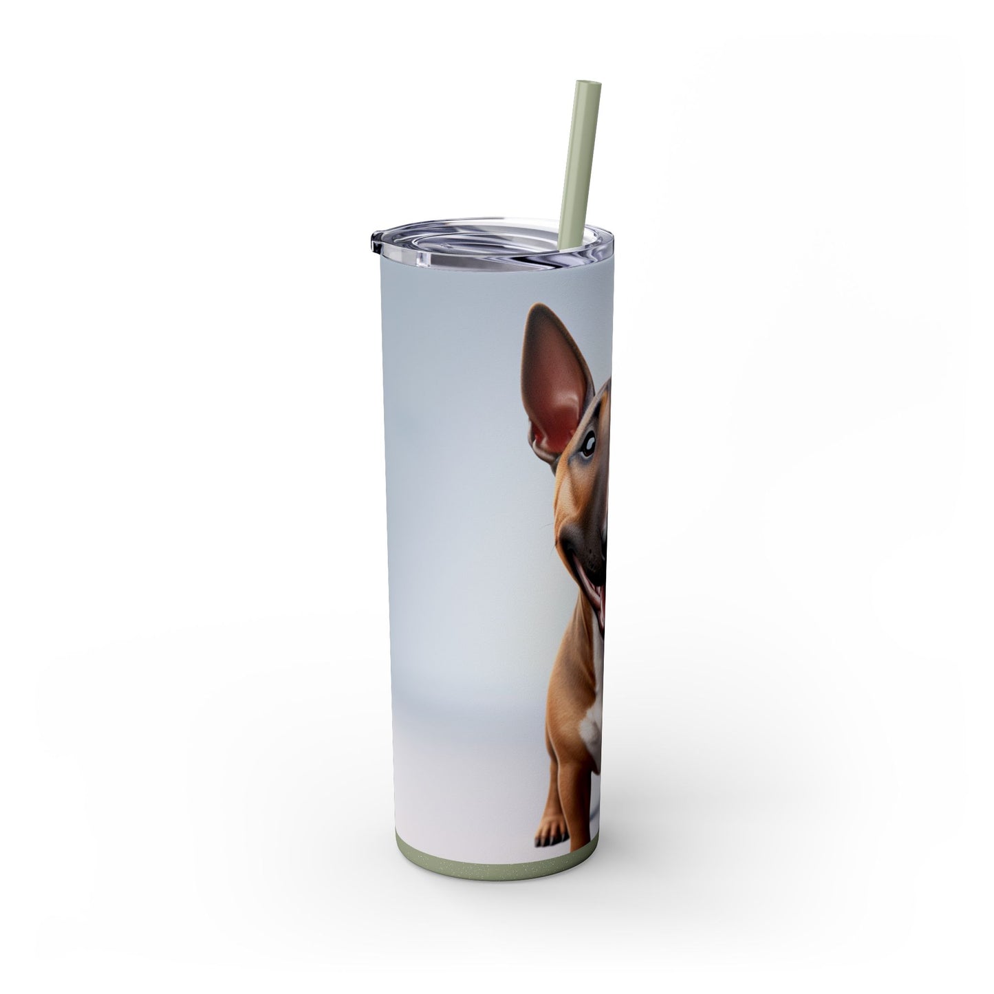 Miniature Bull Terrier Tumbler with Straw, 20oz