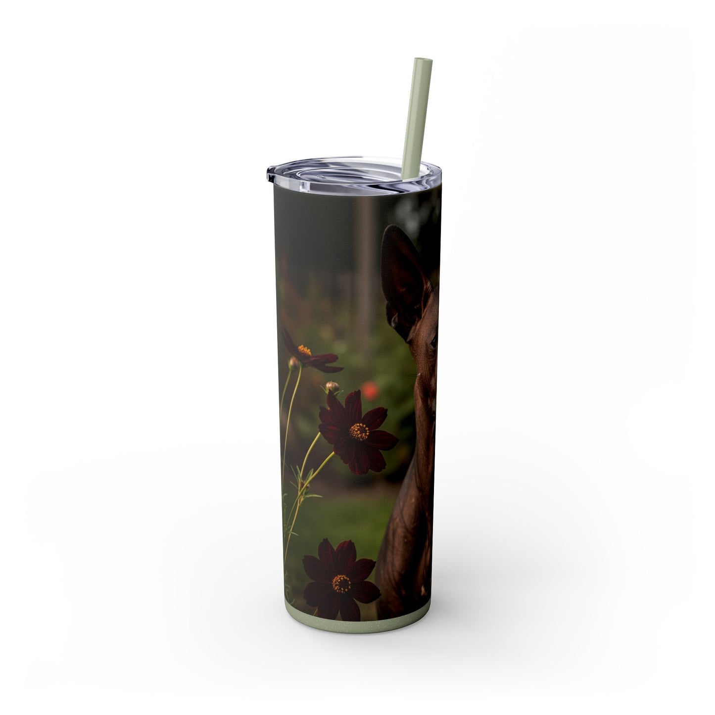 Xoloitzcuintli Skinny Tumbler with Straw, 20oz