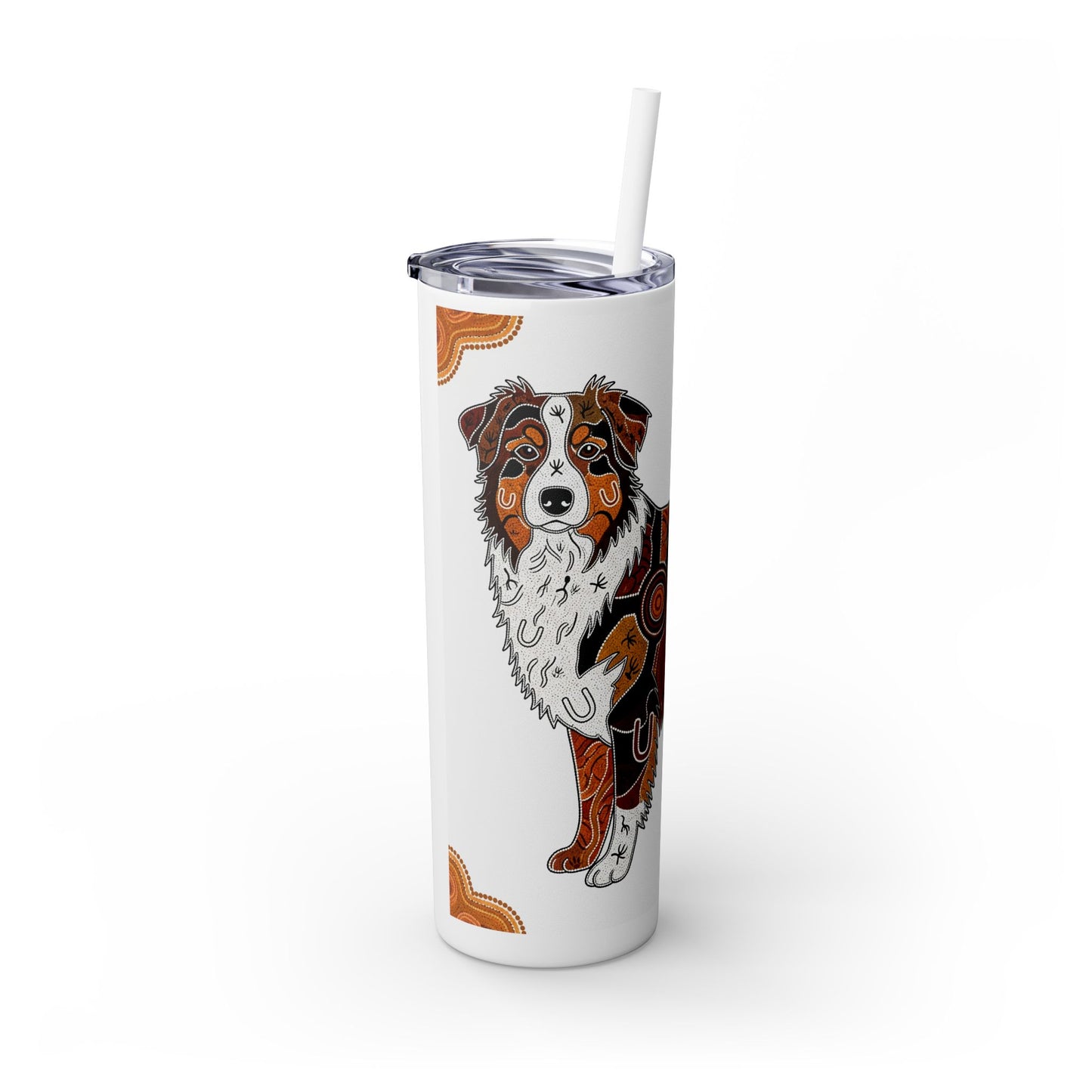 Australian Shepherd Skinny Tumbler with Straw, 20oz