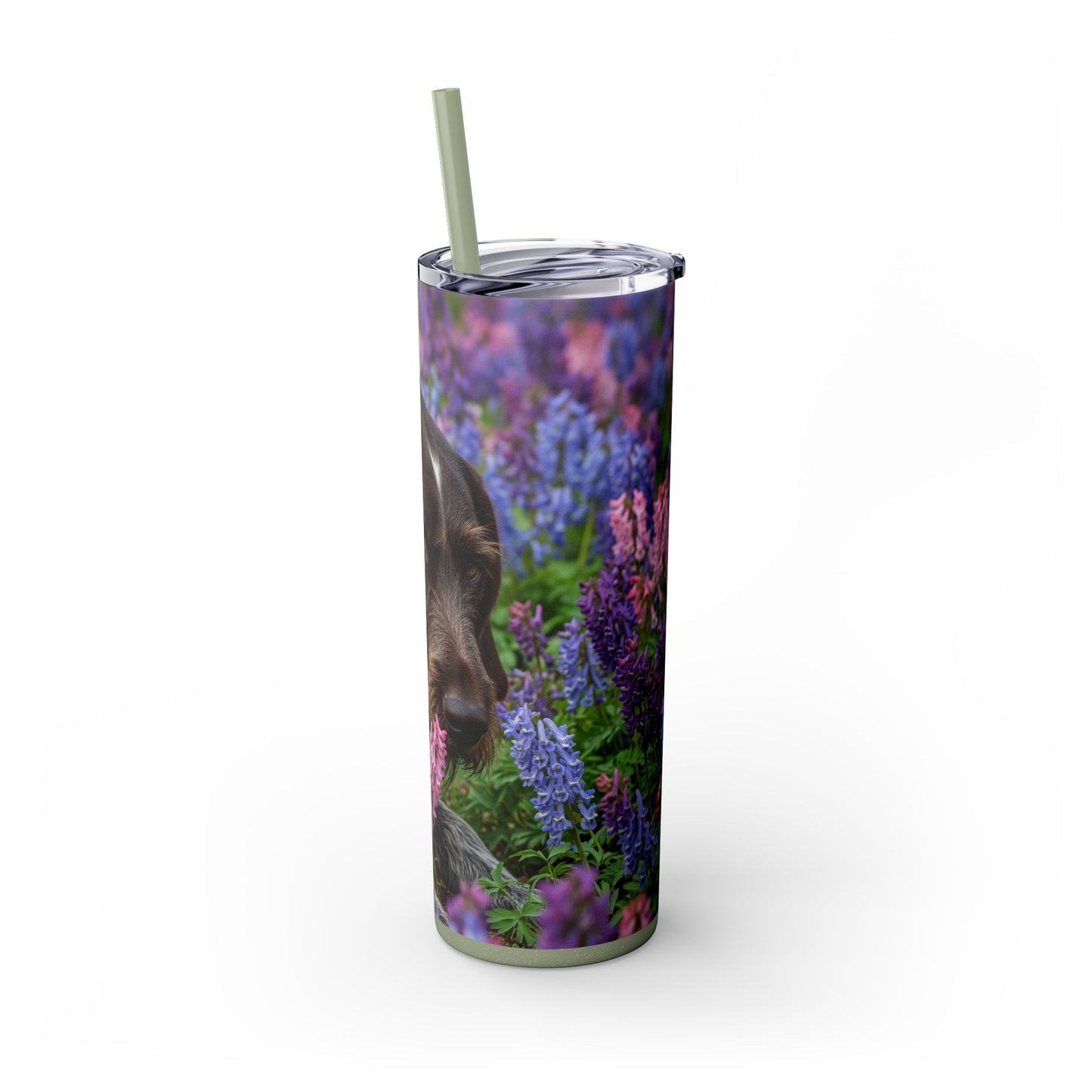 Wirehaired Slovakian Pointer Skinny Tumbler with Straw, 20oz