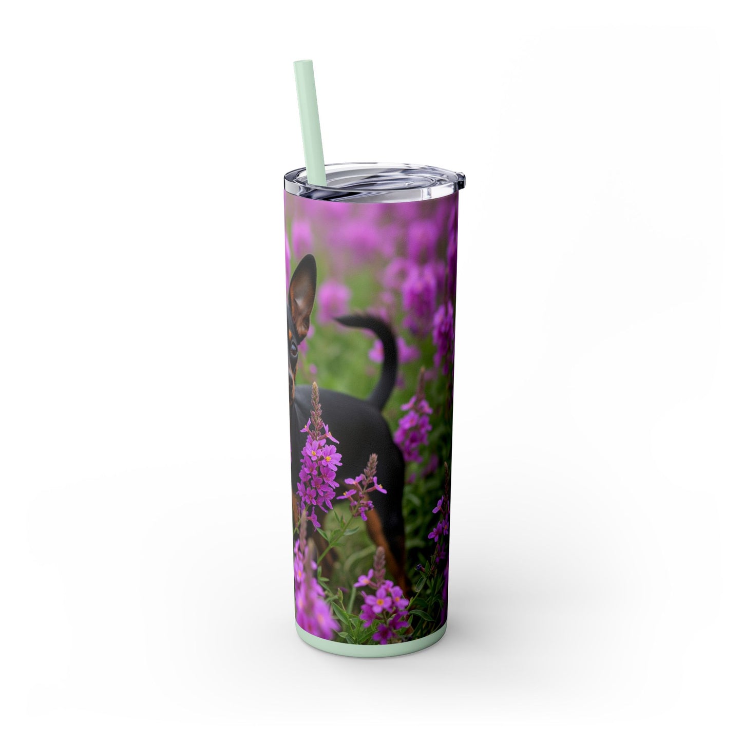 English Toy Terrier Tumbler with Straw, 20oz