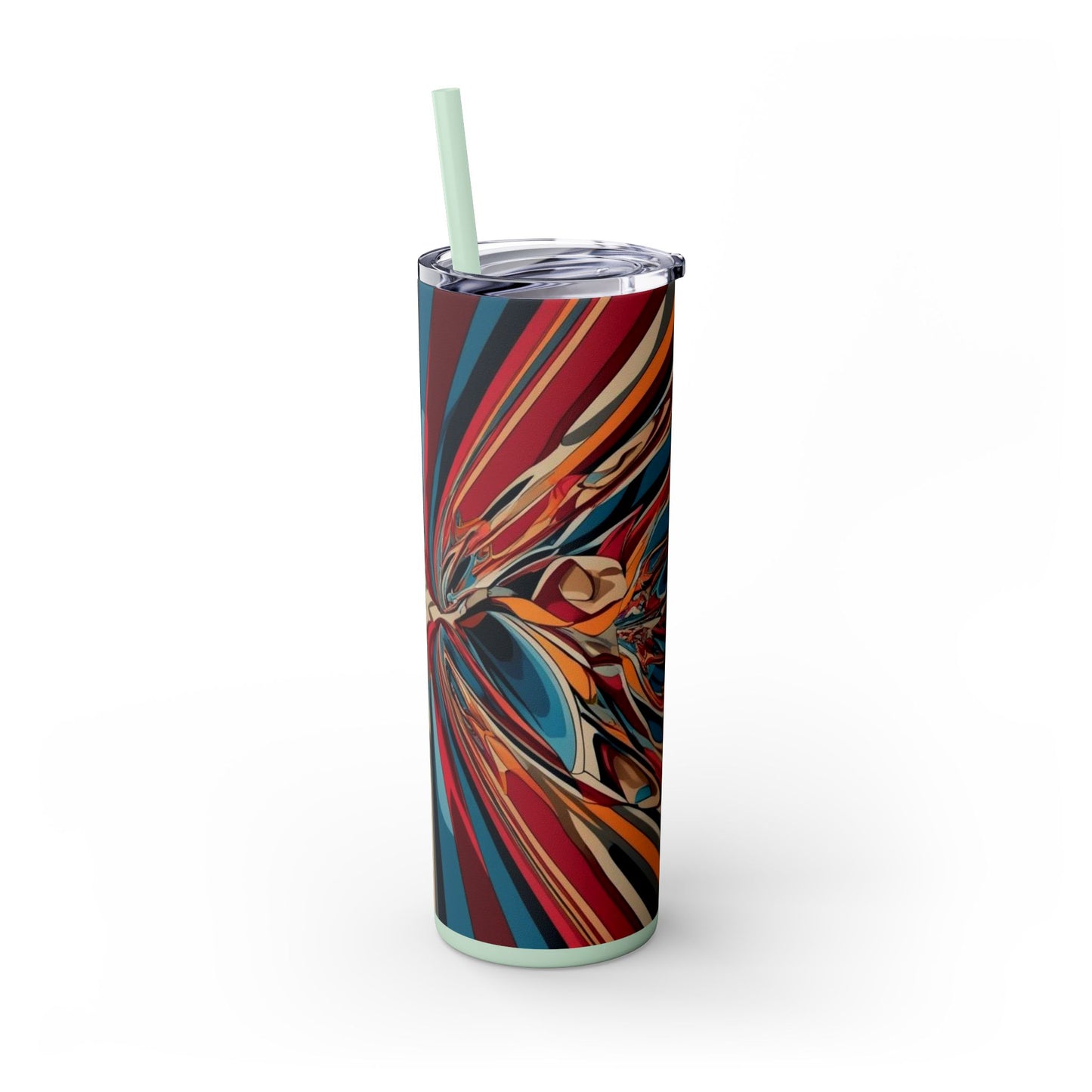 Optical Illusion Skinny Tumbler with Straw, 20oz
