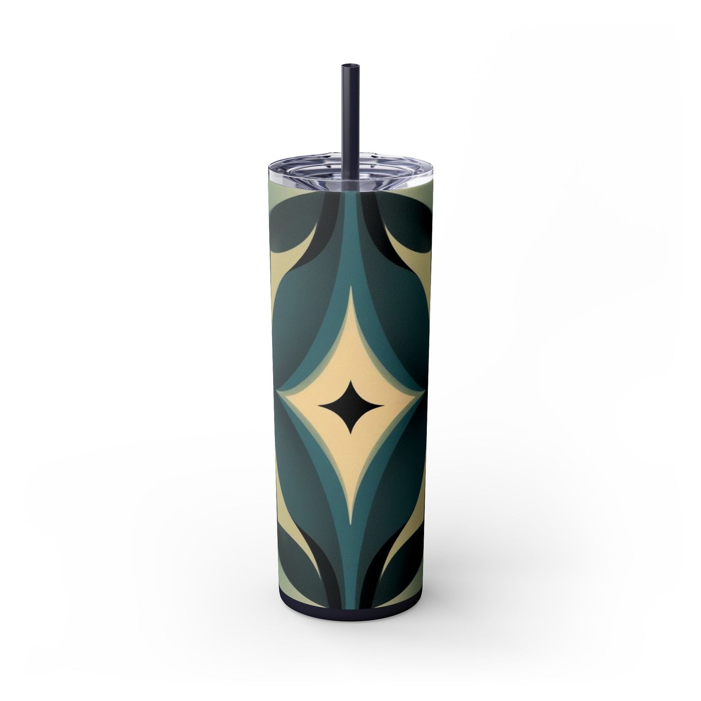 Optical Illusion Skinny Tumbler with Straw, 20oz