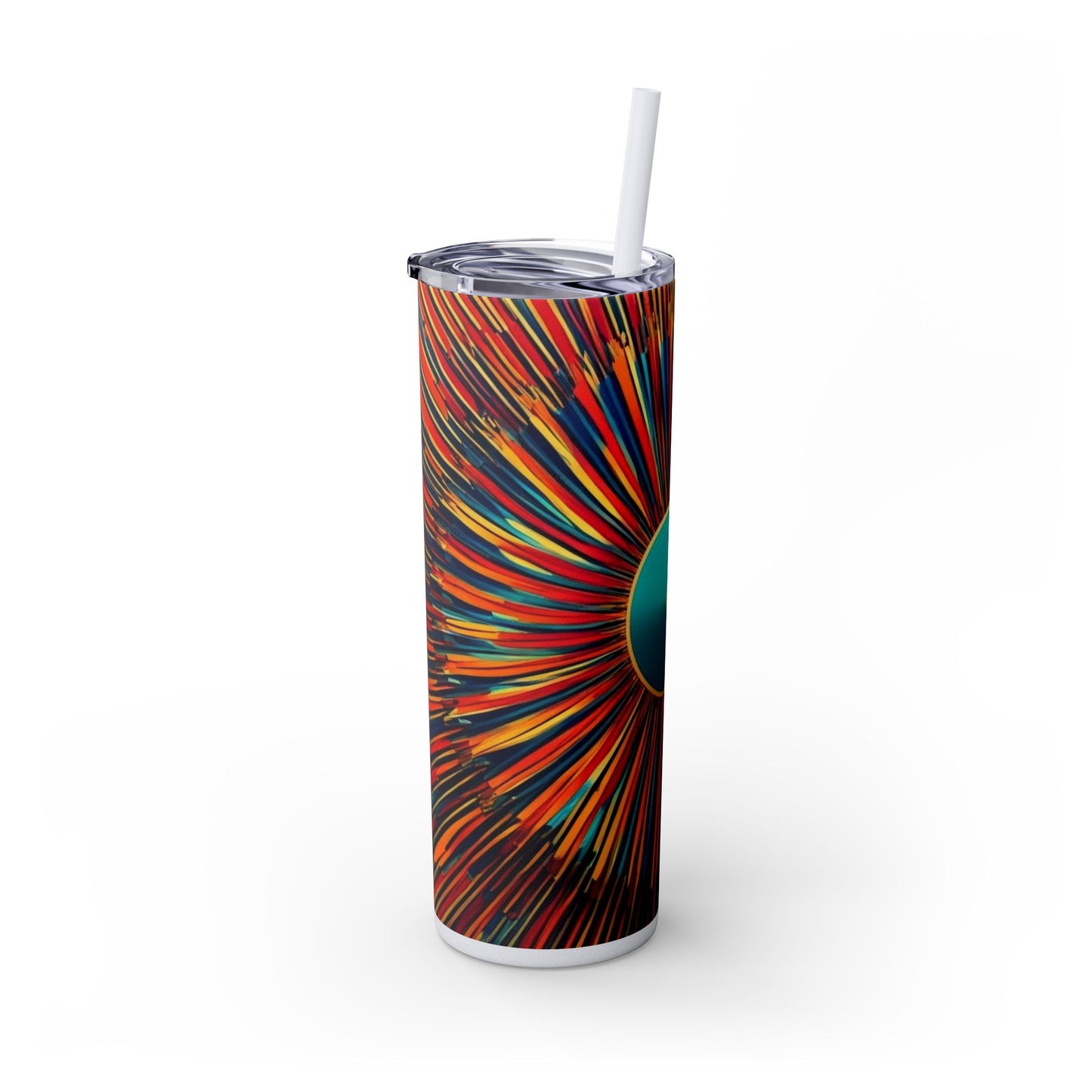 Optical Illusion Skinny Tumbler with Straw, 20oz