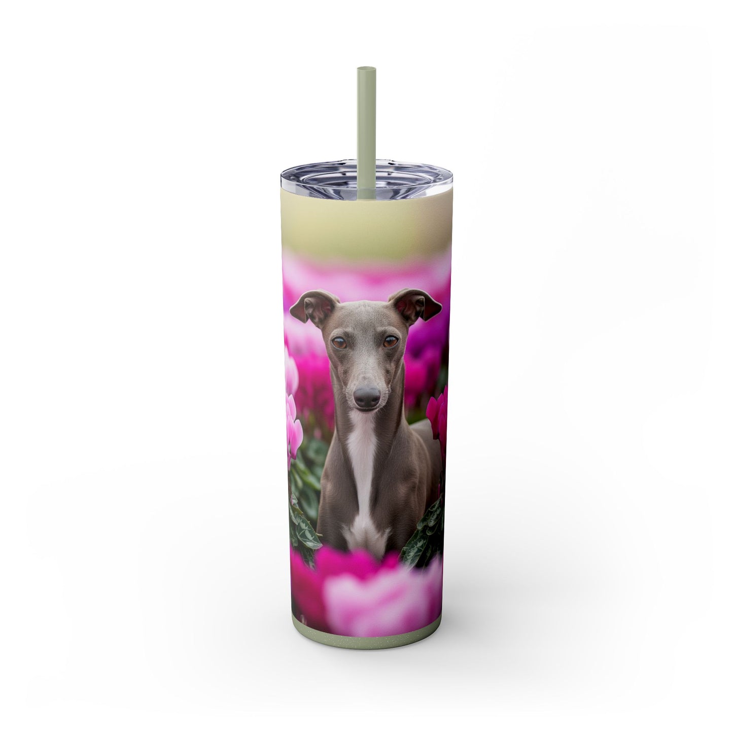Italian Greyhound Tumbler with Straw, 20oz
