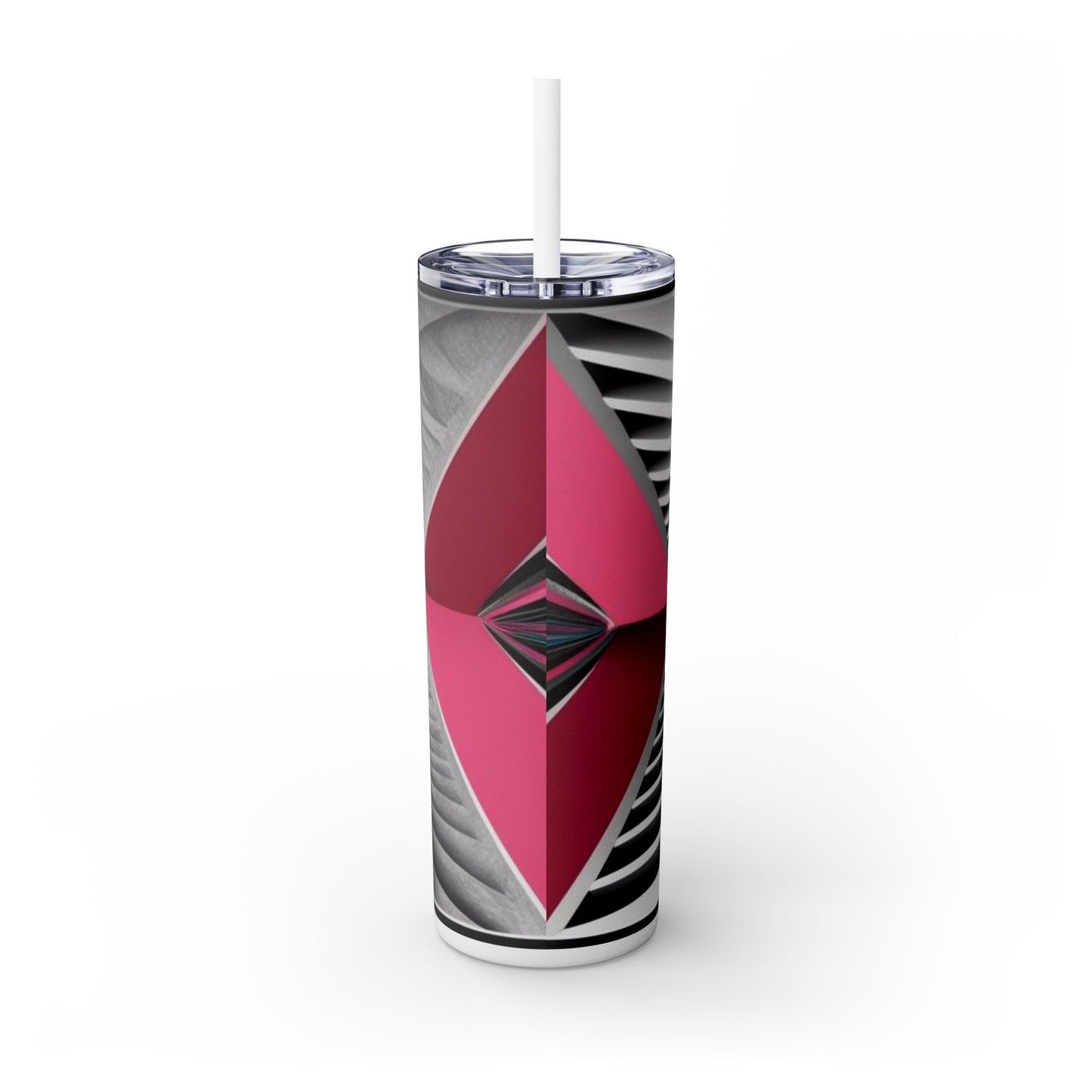 Optical Illusion Skinny Tumbler with Straw, 20oz