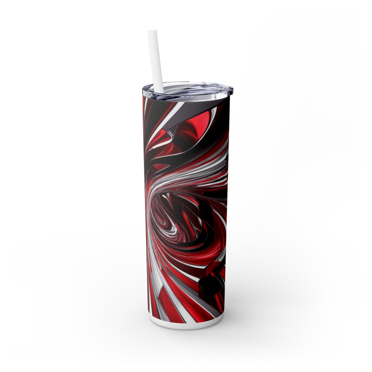 Optical Illusion Skinny Tumbler with Straw, 20oz