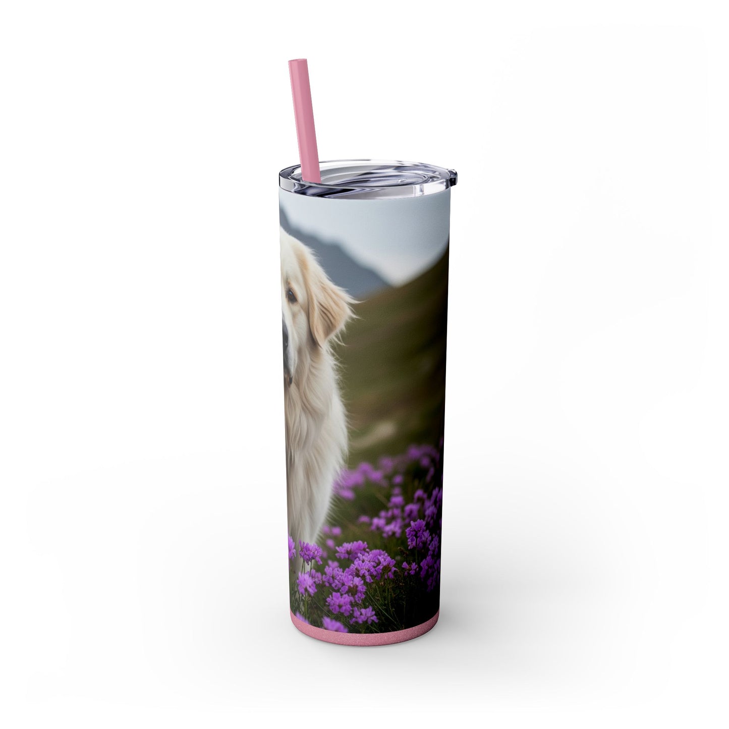 Pyrenean Mountain Dog Skinny Tumbler with Straw, 20oz