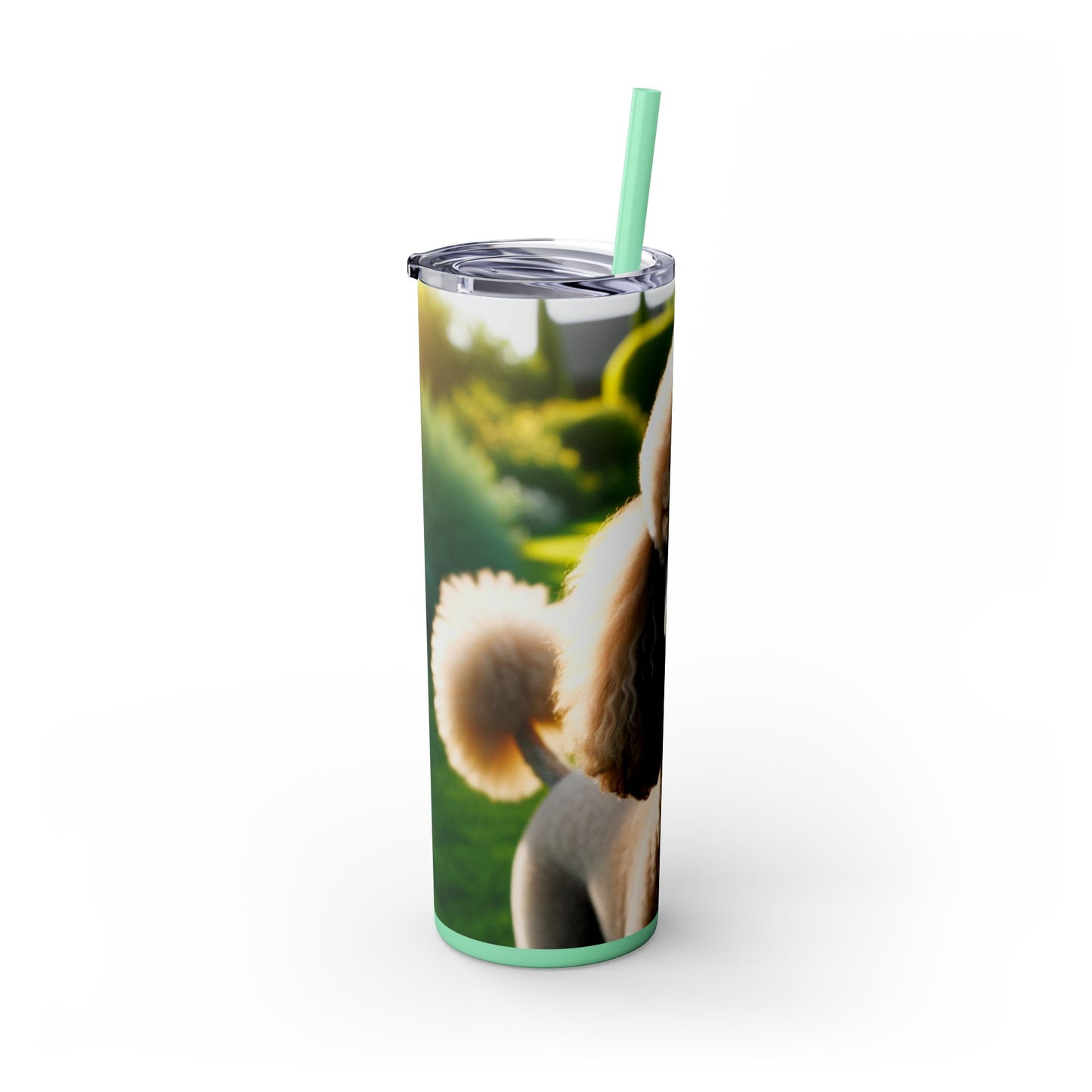 Standard Poodle Skinny Tumbler with Straw, 20oz