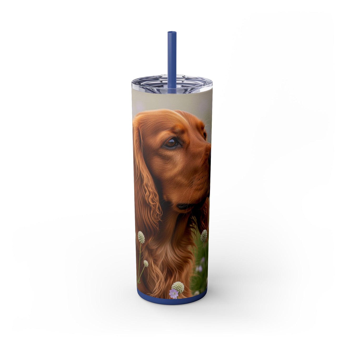 Sussex Spaniel Skinny Tumbler with Straw, 20oz