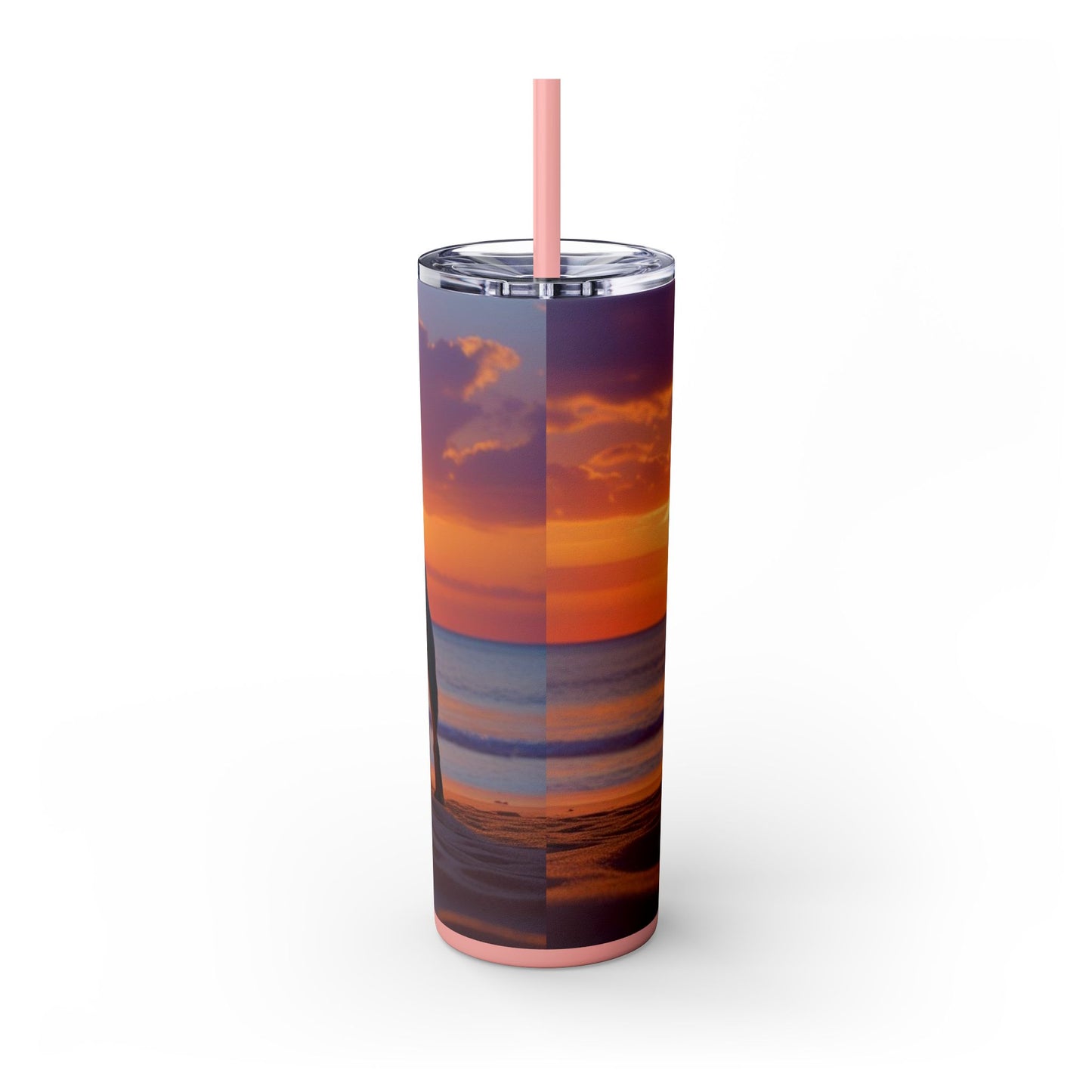 Rottweiler Love Skinny Tumbler with Straw, 20oz